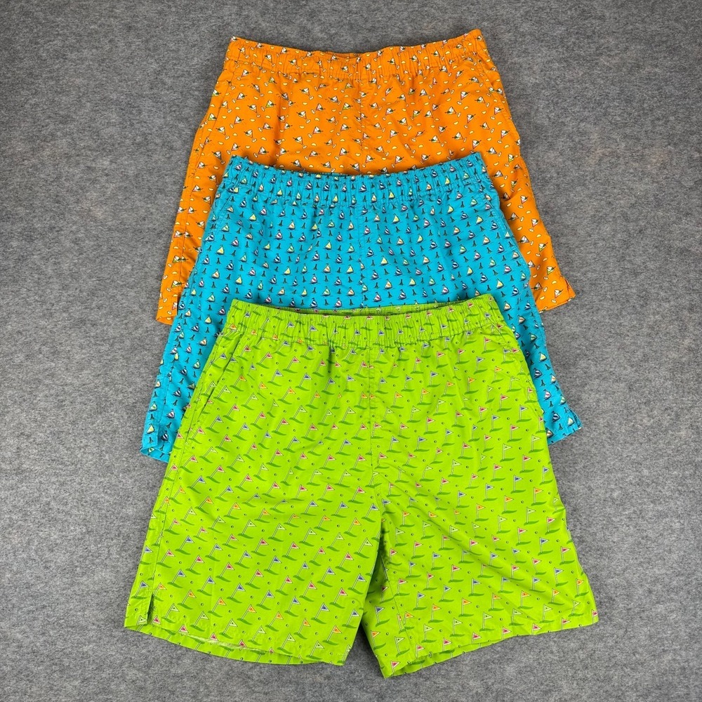 Southern Pines Swim Trunks 7" Lot Of 3 Mesh Lined Pockets Mens Medium M